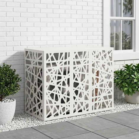 vidaXL Funda para Aire Acondicionado Blanco 110 x 50 x 80 cm Acero (1/5)