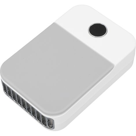 Mini ventilateur de cou portable à suspendre avec sangle ajustable, rechargeable par USB, silencieux, 3 vitesses de ventilation, blanc. (1/5)