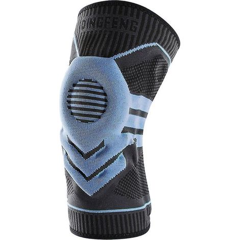 Knieorthese mit Meniskusunterstützung, Gel-Patellapolstern und seitlichen Stabilisatoren für Laufen und Arthritis – Größe M – Blau (1/5)