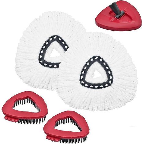 Têtes de rechange, base et brosse de nettoyage pour balai O-Cedar et Vileda, compatibles avec le système EasyWring à 1 réservoir (1/5)