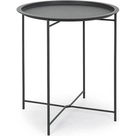 Couchtisch "Wissant" für Außen- und Garten Sonnenliege aus Stahl mit Tablett -Groß / Anthrazit (1/5)