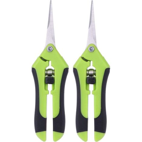[NIEMALS VERWENDET] Set mit 2 Gartenscheren, professionelle manuelle Gartenschere aus Edelstahl (grün)