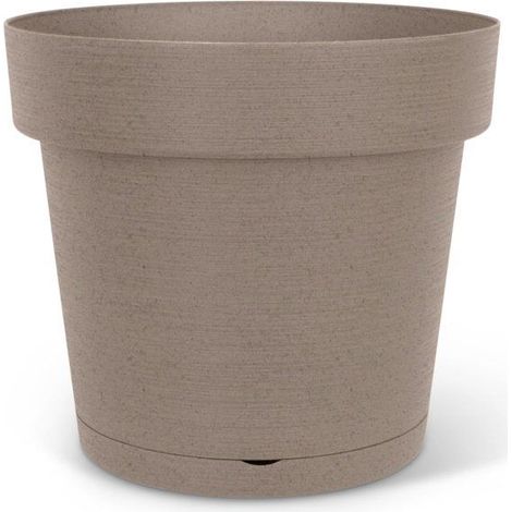 Blumentopf mit rundem Reservoir - GARDEN ID - Glamour - Ø 50 - 47 L - H 43 cm - Taupe