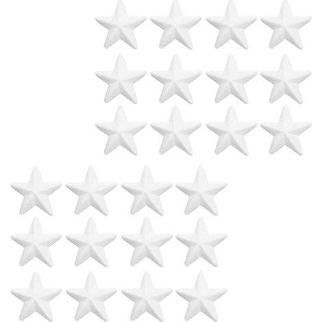 24 Étoiles Blanches en Mousse Bipeltate Haute Densité Faciles à Peindre, Décoration de Noël pour Sapin et Bricolage Maternelle, Accessoires DIY Artisanaux (1/5)