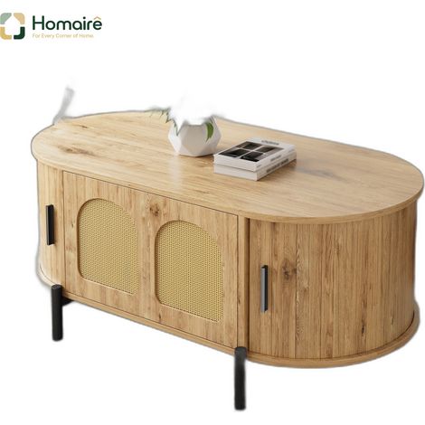 natur Coffeetisch 100 x 50 x 40 cm MDF mit Stauraum HOMAIRE (1/5)