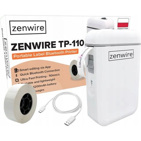 Mini stampante termica portatile per adesivi Bluetooth USB-C Zenwire TP-110 (1/5)