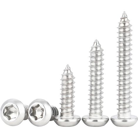 Lot de 25 vis autotaraudeuses M6x12 mm, vis à tête bombée Torx, vis autoperceuses à tête ronde en acier inoxydable (1/5)