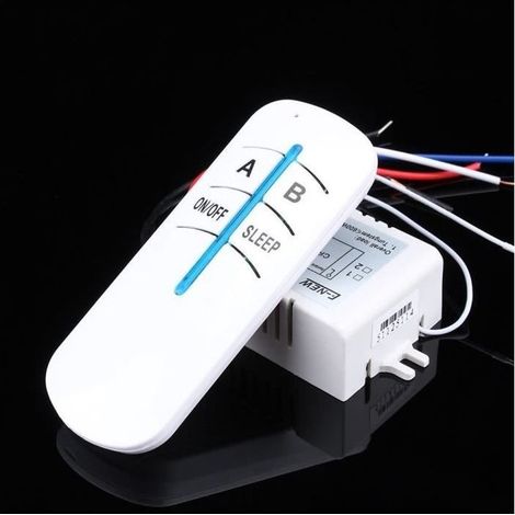 Interrupteur à distance Lampe LED 180-240V 2 voies ON / OFF interrupteur de télécommande RF numérique sans fil (1/3)