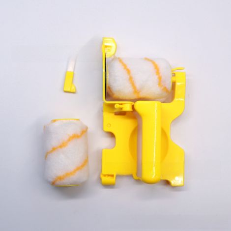 Rouleau de séparation des couleurs – set jaune manche court – pinceau multifonctionnel sans angle mort, pour peinture latex (1/5)