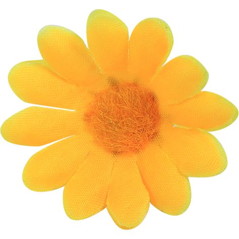 100 künstliche Stoff-Gänseblümchen, 50 Stück pro Packung, Hochzeitsdekoration, Gelb (1/5)