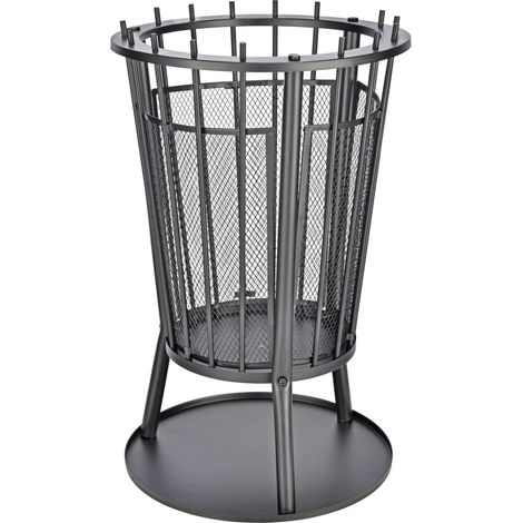 Prolenta Premium Feuerkorb mit Funkenschutz Schwarz 40 x 61 cm (1/5)