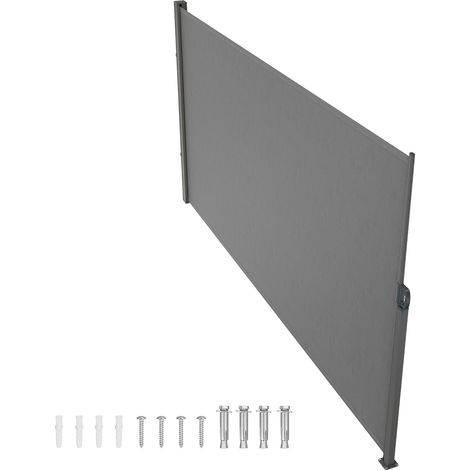 Mophorn 71"x138" einziehbare Seitenmarkise, Sichtschutz für den Außenbereich, 180 g Polyester, wasserdicht, UV30+ Raumteiler, Windschutz für Terrasse, Hinterhof, Balkon, grau