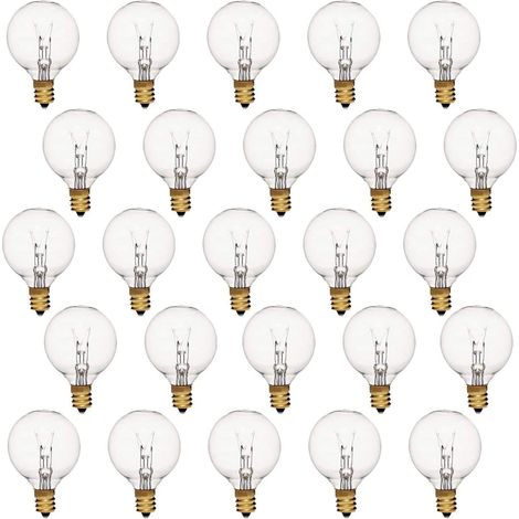 ampoules à incandescence de rechange G40 : ampoule globe culot E12 chaud 7 W Lot de 25 Blanc (1/5)