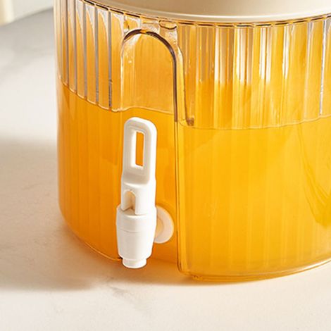 Carafe d'eau fraîche pour le camping d'été, thé glacé au citron, tisane, carafe d'eau fraîche avec robinet, saveur crémeuse, carafe réfrigérée, forme ronde (1/5)