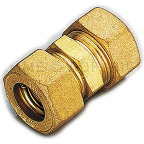 Raccordo 10x10mm diritto doppio a compressione con tenuta o-ring