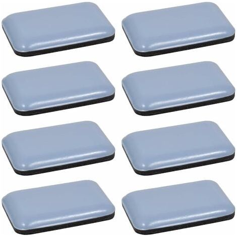 protectores de suelo autoadhesivos de teflón PTFE rectangulares de 35 x 25 mm para parquet, patas de sillas y muebles. (1/5)