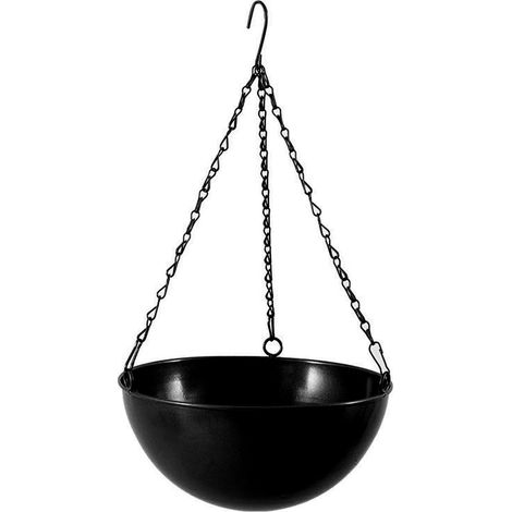Pot de fleur suspendu en fer, jardinière moderne pour salon, cuisine, salle de bain, noir, petit (1/5)