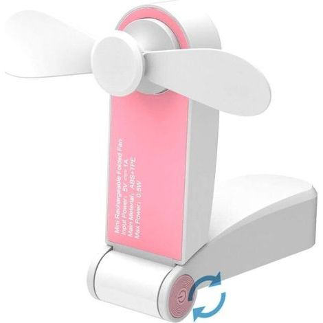 Mini ventilateur portable de poche, ventilateur de bureau, avec USB, rechargeable, pour la maison ou les voyages, 2 vitesses, Vert, small hanheld fan Rose (1/5)