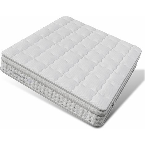 Matelas hybride à ressorts ensachés 7 zones 160x200 cm H3, hauteur 25 cm, avec mousse froide et ressorts ensachés tonneau, soulage la pression et respirant, OEKO-TEX, matelas Queen Size