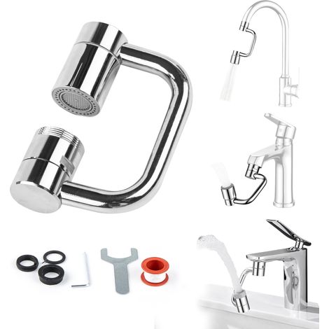 Rallonge Robinet Cuisine, Rallonge Robinet 2 Modes de Pulvérisation, Régulateur de Jet Multifonctionnel, L'adaptateur Fourni Garantit la Compatibilité Universelle de la tête de Pulvérisation Avec (1/5)