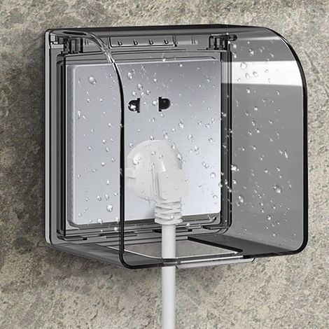 Boîtier de protection étanche IP55 pour prise électrique - Compatible avec fiches triangulaires - Installation simple pour salles de bains et cuisines (1/5)