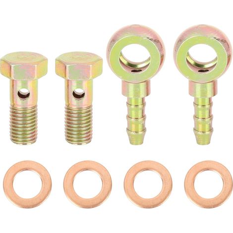 8mm Banjo Tuyau Barbelé Boulon Raccords Métal pour Moto Voiture 2 Sets (1/5)