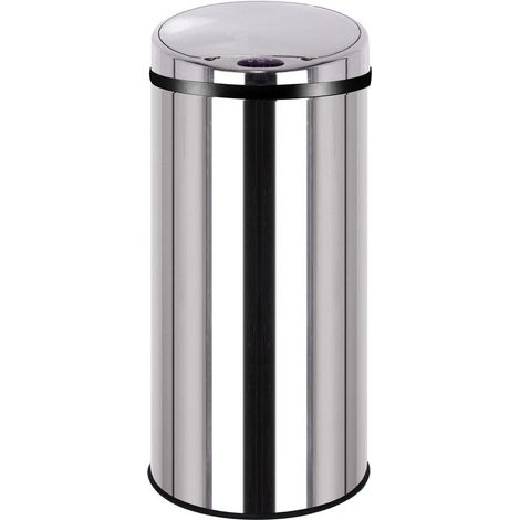 Poubelle de cuisine automatique 42L ARTIC en acier Inox H73cm avec cerclage (1/5)