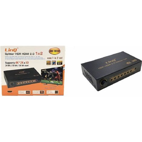 Trade Shop - Splitter Hdr Hdmi 2.0 1x2 Admite 4k 2k 3d Ultra Hd Dobber 4k 1080 Hdv-20102 -