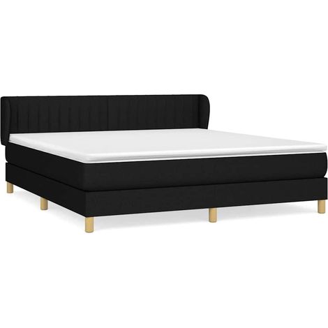 Maison Exclusive - Cama box spring con colchón tela negro 180x200 (1/5)