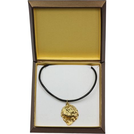 Pastore polacco di pianura, PON - collana con ciondolo per cani in confezione regalo, ciondolo placcato oro per un amante dei cani, gioiello di grande effetto di Art-Dog (1/5)