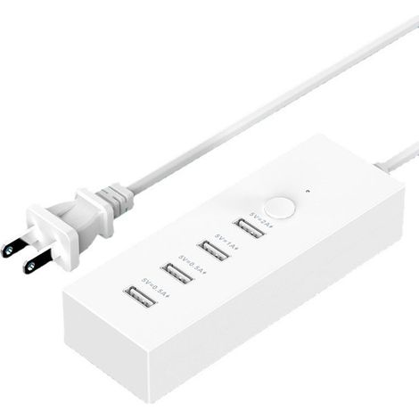 Multiprise USB intelligente 5 V 2,4 A, charge rapide, 4 ports, prise 100-240 V US