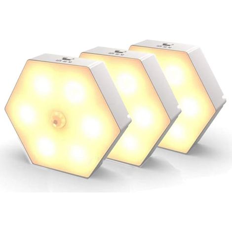 Veilleuse avec détecteur de mouvement, lumière de mouvement avec batterie, lumière de nuit automatique on/off, détecteur de mouvement LED (1/4)