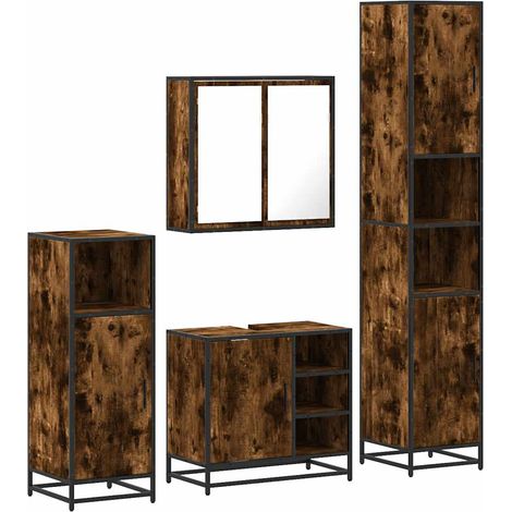 Maison Exclusive - Ensemble meubles salle de bain 4 pcs chêne fumé bois ingénierie