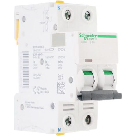 Interruttore automatico 1P+NB 6A 6kA AC iC60N-B5-1N A9F03606