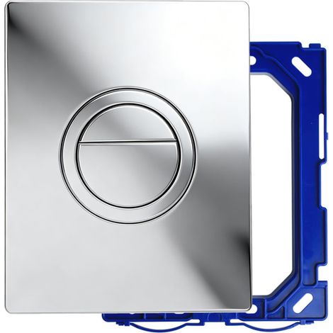 Remplacement de plaque de commande de chasse d'eau, panneau pour réservoir encastré à double débit, pièce de rechange pour économie d'eau pour WC suspendu (chrome) (1/5)