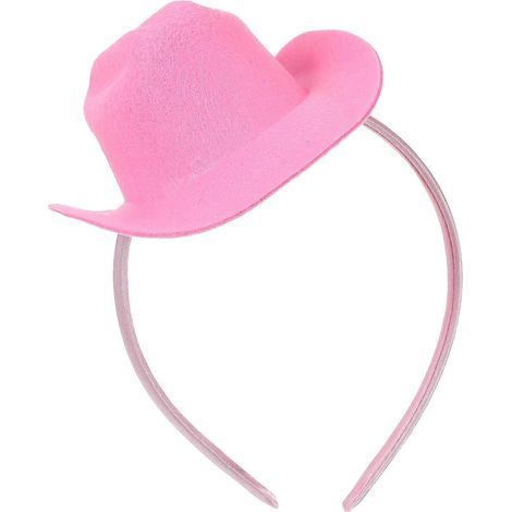 Cowboyhut-Stirnband, Mini-Cowgirlhut, Party-Stirnband, Cosplay-Stirnband für Kostüme und Karneval – 13,00 x 9,50 x 5,00 cm – Rosa (1/4)
