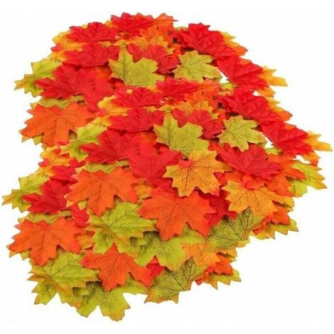Künstliche Herbst-Ahornblätter, 500 verschiedene künstliche Ahornblätter in Herbstfarben für Hochzeiten, Thanksgiving, Veranstaltungen und Cafés (1/5)