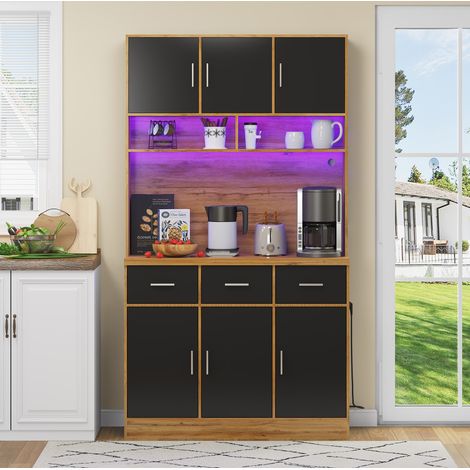 Mobile cucina con prese USB e LED MDF 100x40x180 cm OKMYHOME (1/5)