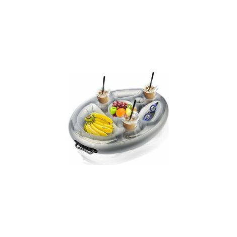 Porte-boissons flottant gonflable - Plateau de piscine à 8 emplacements pour boissons et collations, idéal pour les piscines, les spas et la plage (1/5)