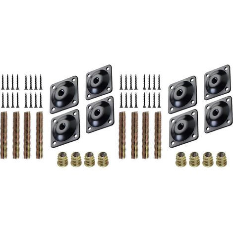 Kit de fixation pour pieds de meubles (8 pièces), plaque de connexion pour pieds de canapé, boulons et vis M8, kit de support de plaque d'adaptation (1/5)
