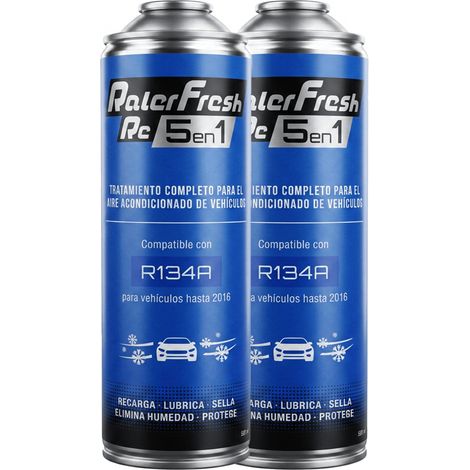 Pack gas refrigerante 2 botellas Ralerfresh RC R134A 5en1 500ml