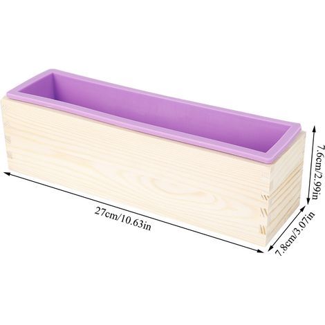 Moule à savon rectangulaire en silicone 900 ml, outil DIY pour la cuisson de gâteaux, glaçages et chocolats (violet)