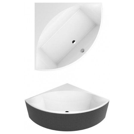 Système de bain à remous SQUARO Slim Line avec technologie invisible, position 1, blanc