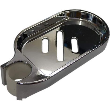 Portasapone cromato per asta doccia da 25 mm di diametro