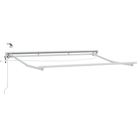 Cadre de store électrique à persiennes avec éclairage LED, blanc, 2,5 m x 2 m, en alliage d'aluminium. (1/5)