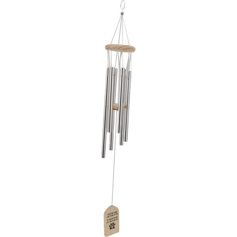 Carillon commémoratif pour animaux de compagnie, en bois, pour l'extérieur, cadeau de condoléances en mémoire d'un chien, avec tubes en aluminium épais pour la décoration de la maison et du jardin. (1/5)