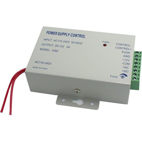 Alimentation 110-240V à DC12V 3A 36W pour système de contrôle d'accès – Sorties NC/NO – Câble d'alimentation inclus (1/5)