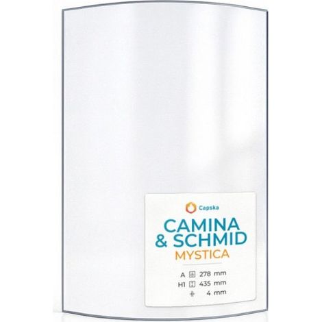 Vitre Camina & Schmid MYSTICA - Verre Courbe pour poêle à bois - 278 x 435 mm (A x H) - 4 mm (1/5)