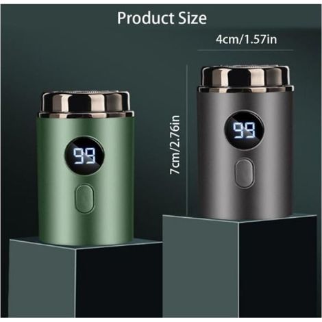 2025 Nouveau Easy Rasoir, Mini Rasoir Electrique Homme, Rasoir électrique Portable voyage, Étanchéité IPX7 Wet Dry sans Fil (Vert) (1/4)