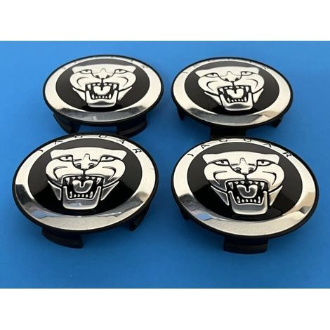 Jeu de 4 enjoliveurs noirs de 59 mm pour Jaguar X Type XK XF XJ XJ8 XJ6 (1/3)